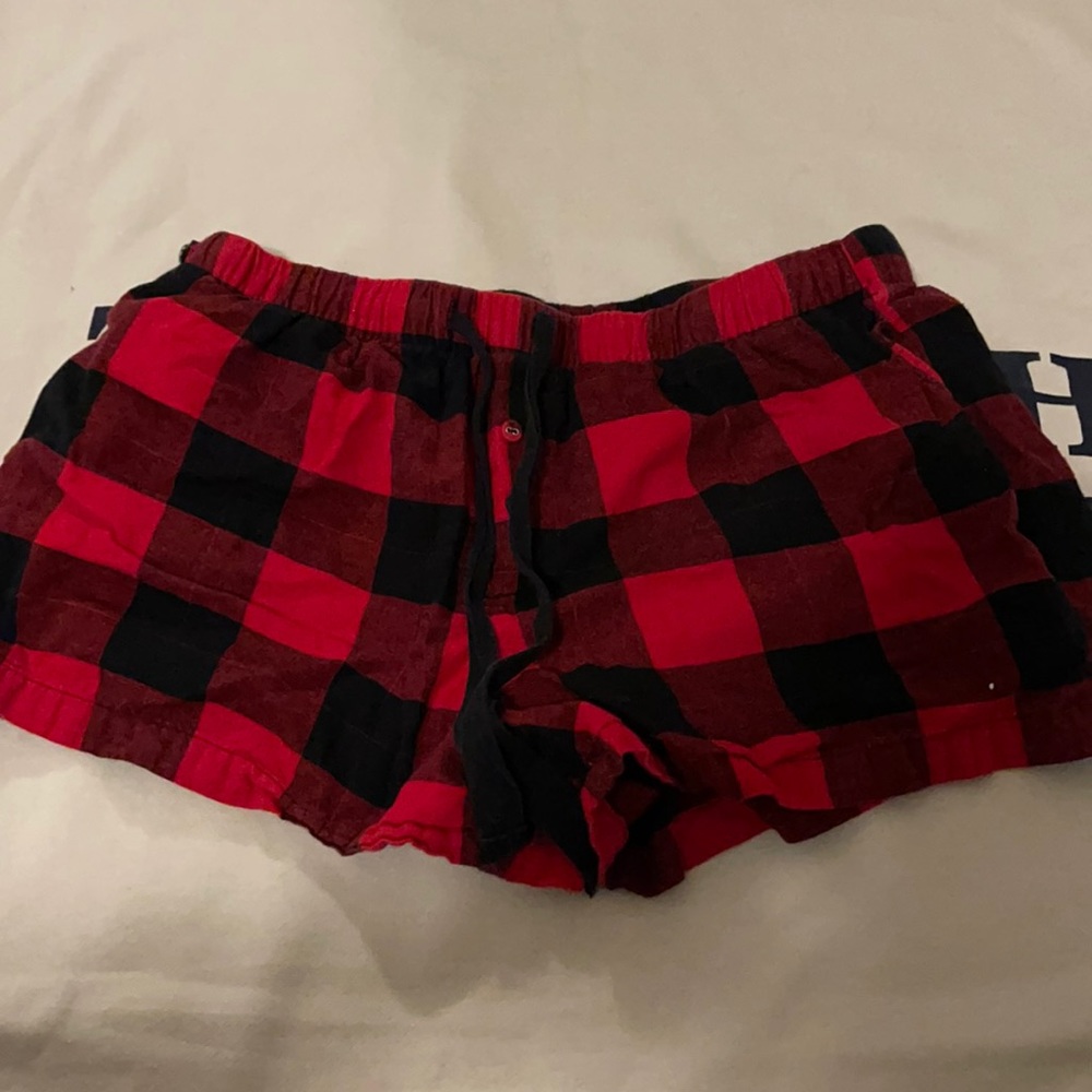 Christmas striped pajama shorts